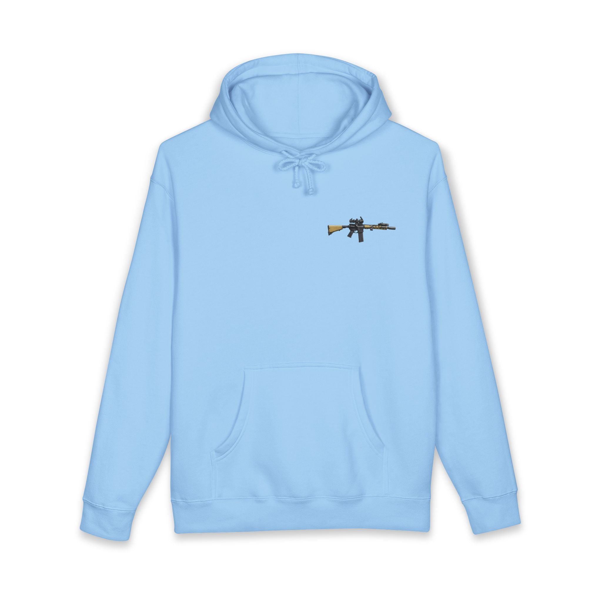 Rifle Lounge Hoodie – 'Watch me' Graphic Gun Armchair Hooded Sweatshirt