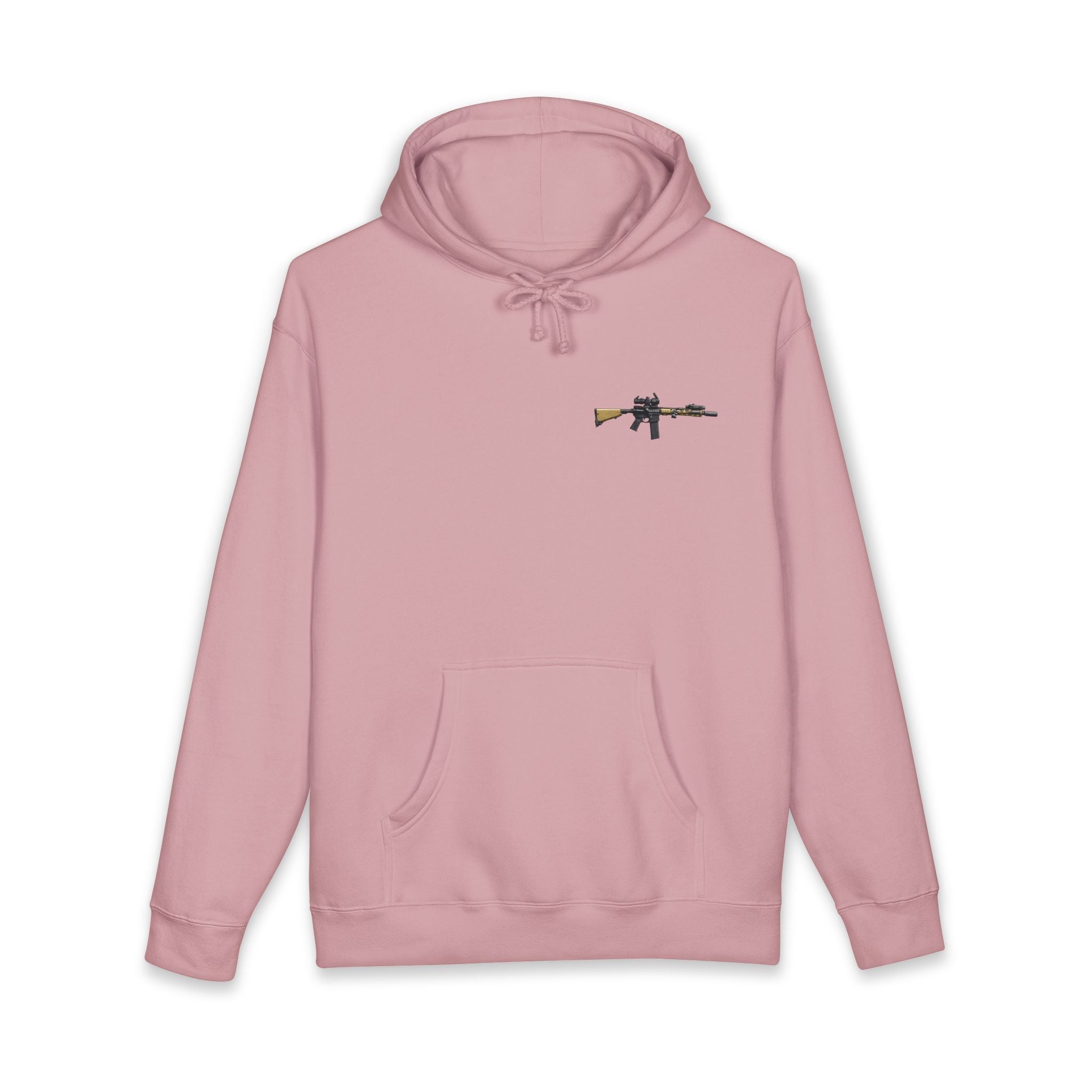 Rifle Lounge Hoodie – 'Watch me' Graphic Gun Armchair Hooded Sweatshirt